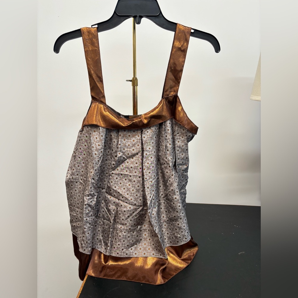 Stunning Rozae Nichols Copper Gray Silk Top